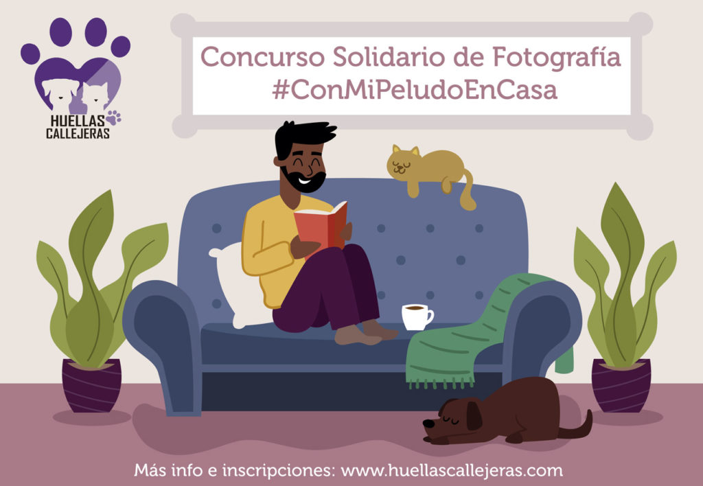 Cartel concurso solidario de fotografía #ConMiPeludoEnCasa covid19