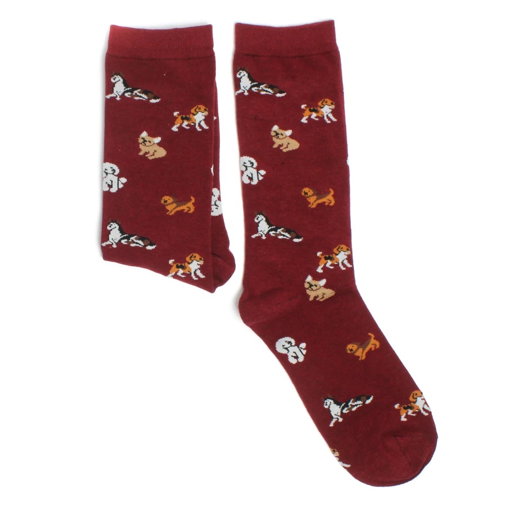 calcetines-largos-dibujos-perros-para-hombres-regalo-solidario-granate