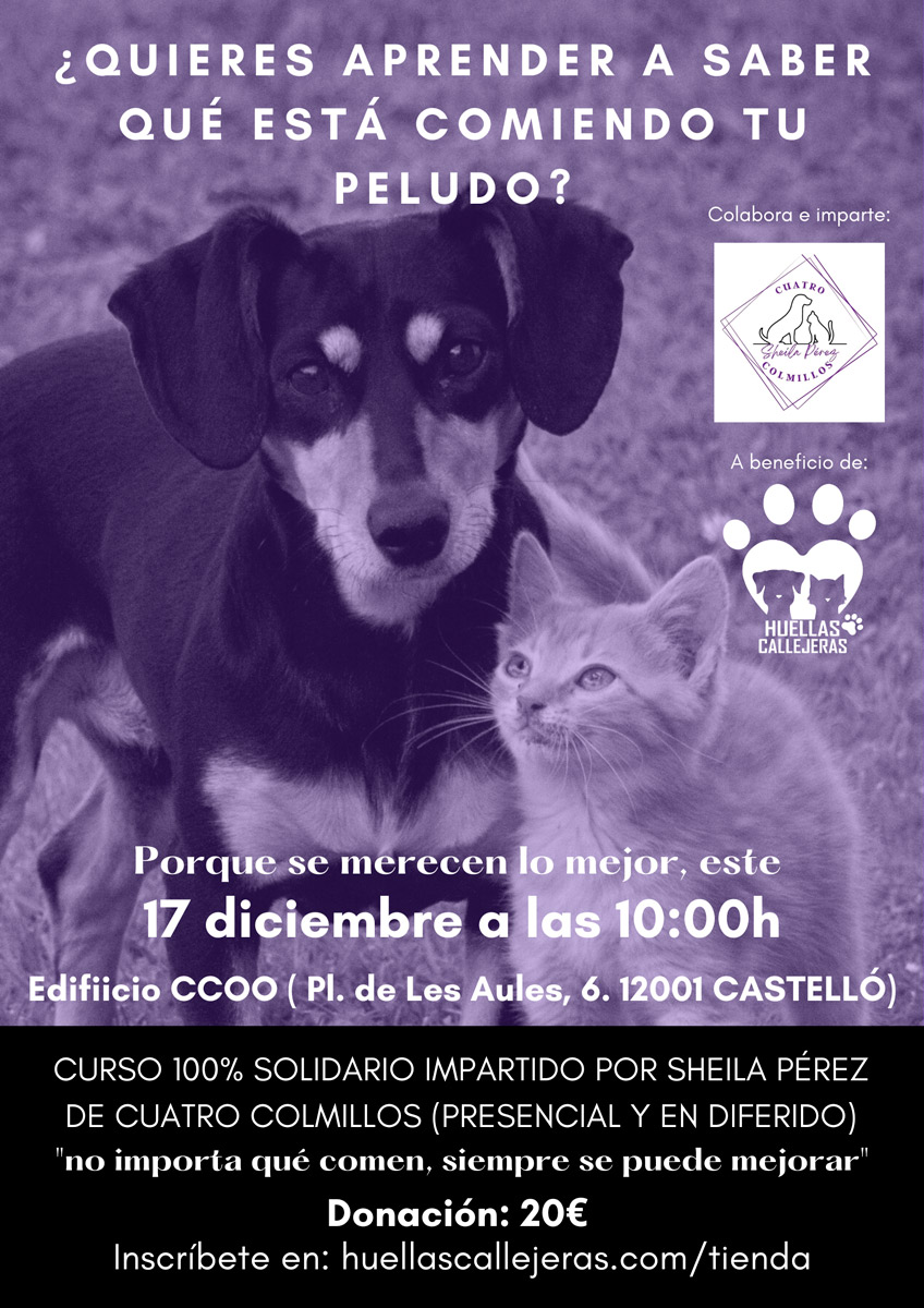 curso-solidario-presencial-sheila-perez-cuatro-colmillos-nutricion-canina-felina-lectura-etiquetas-piensos