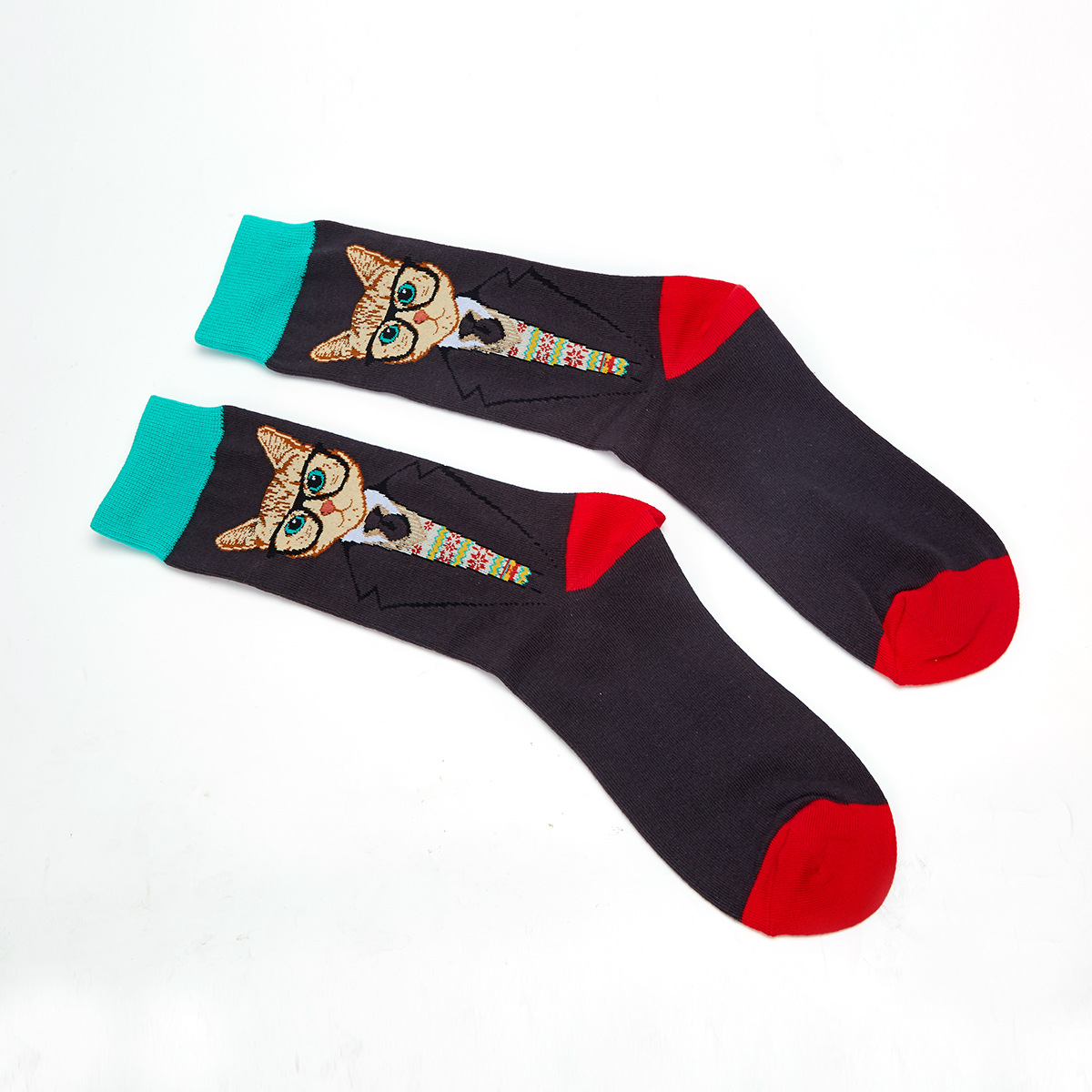 calcetines-de-algodon-hombre-largos-gatos-traje-2