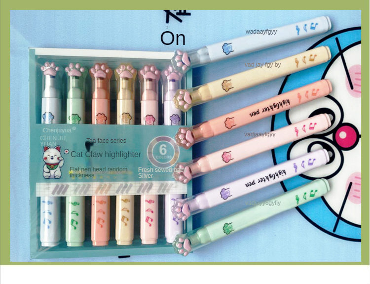 marcadores-rotuladores-subrayadores-varios-colores-pata-gato-perro