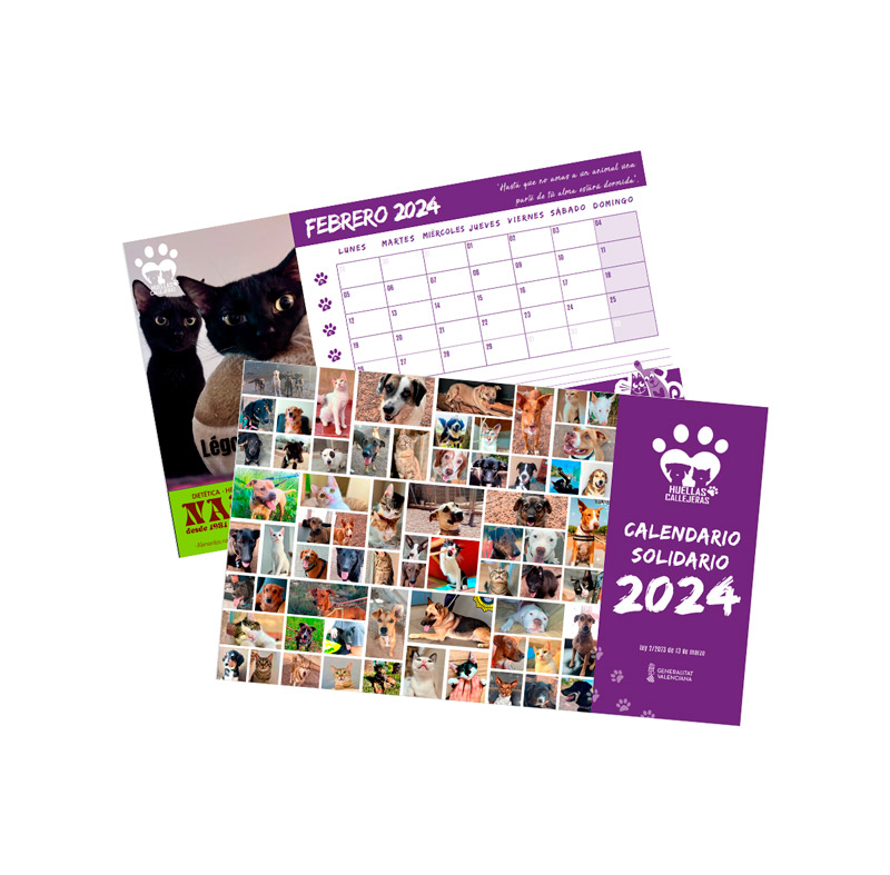 calendario-solidario-sobremesa-huellas-callejeras-2024