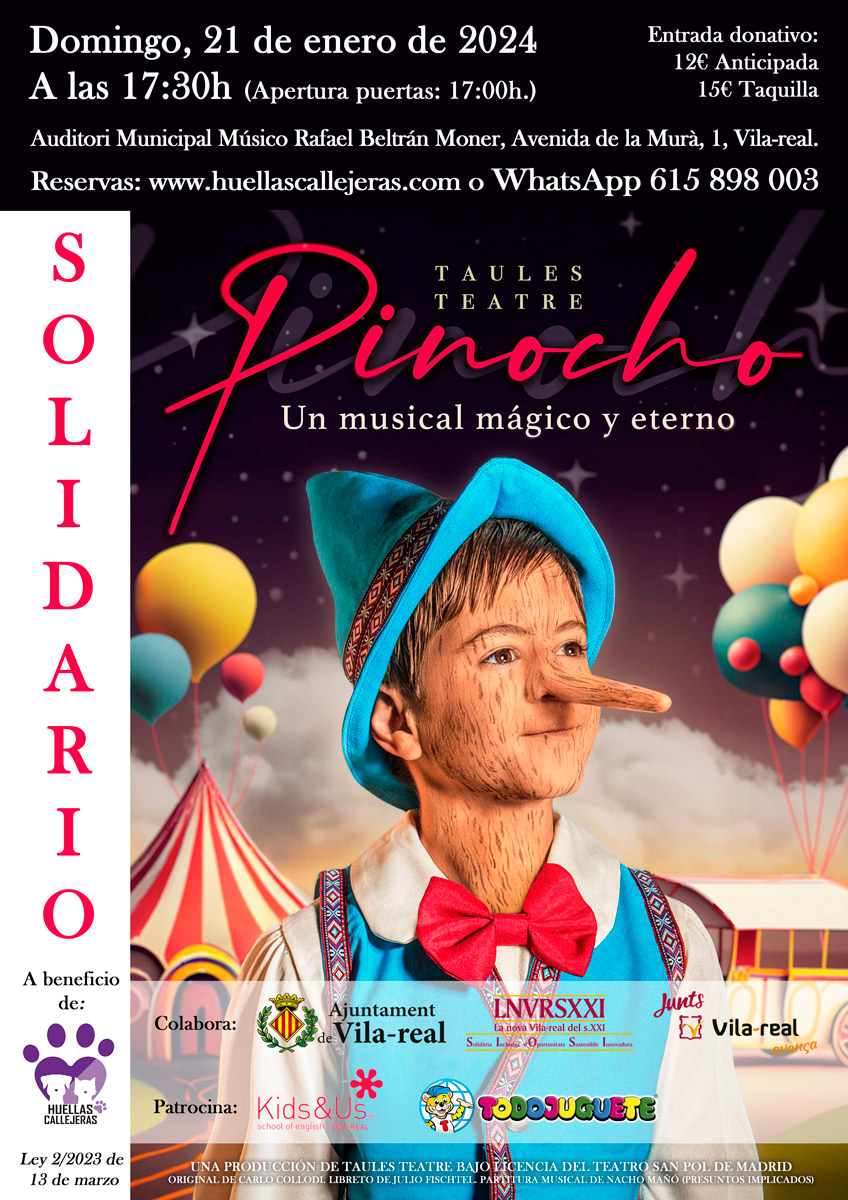 PINOCHO-musical-pinocho-evento-solidario-taules-teatre-huellas-callejeras-enero-2024
