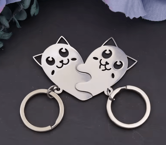 llavero pareja gatos